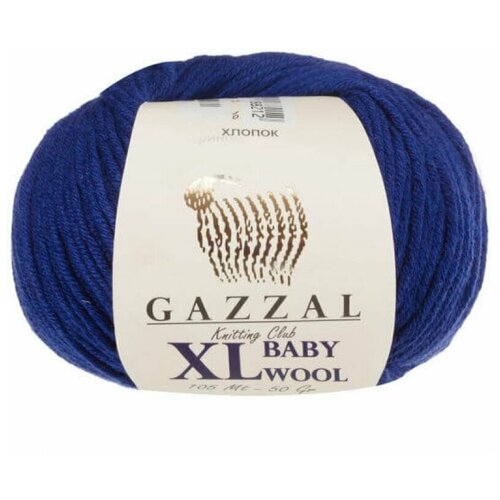 Пряжа Gazzal Baby Wool XL (Беби Вул) - 2 мотка Цвет: Темно-синий (802), 40% мериносовая шерсть, 20% кашемир, 40% акрил, 100м/50г