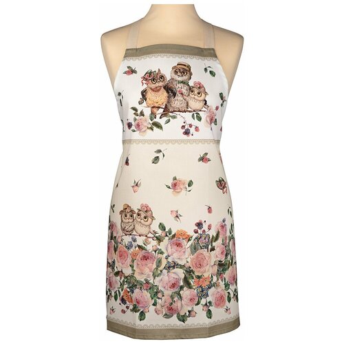 Фартук совушки. винтаж, SANTALINO 100% хлопок, твил, беж(850-727-71)