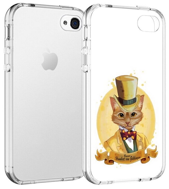 Чехол задняя-панель-накладка-бампер MyPads кот юрист для iPhone 4/4S противоударный