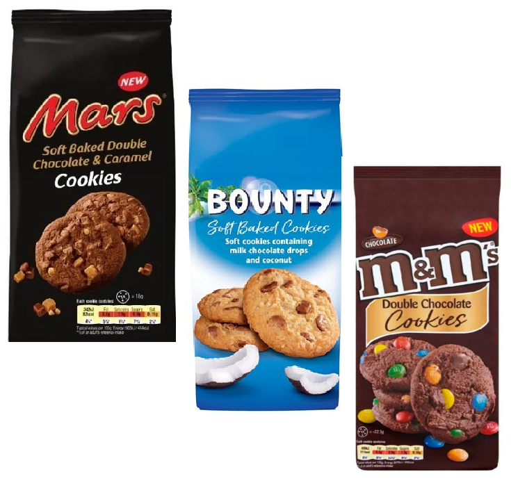 Печенье Bounty,Mars и M&M's Cookies (3 уп.)