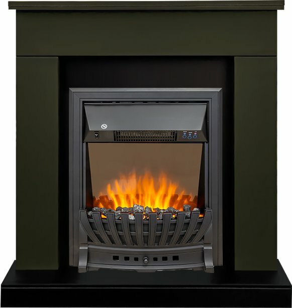 Камин Royal Flame Bergen (Разборный) Темная олива (900 мм) с Aspen Black
