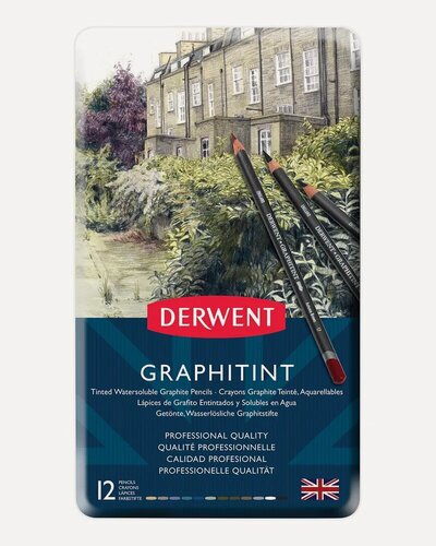 Изображение товара Набор акварельных карандашей Graphitint 12 цветов в металлическом коробе