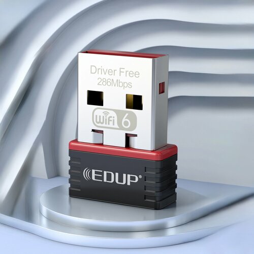 Двухдиапазонный сетевой адаптер, сетевой USB модуль EDUP 300Mbps+ Wi-Fi 6 (EP-AX300)