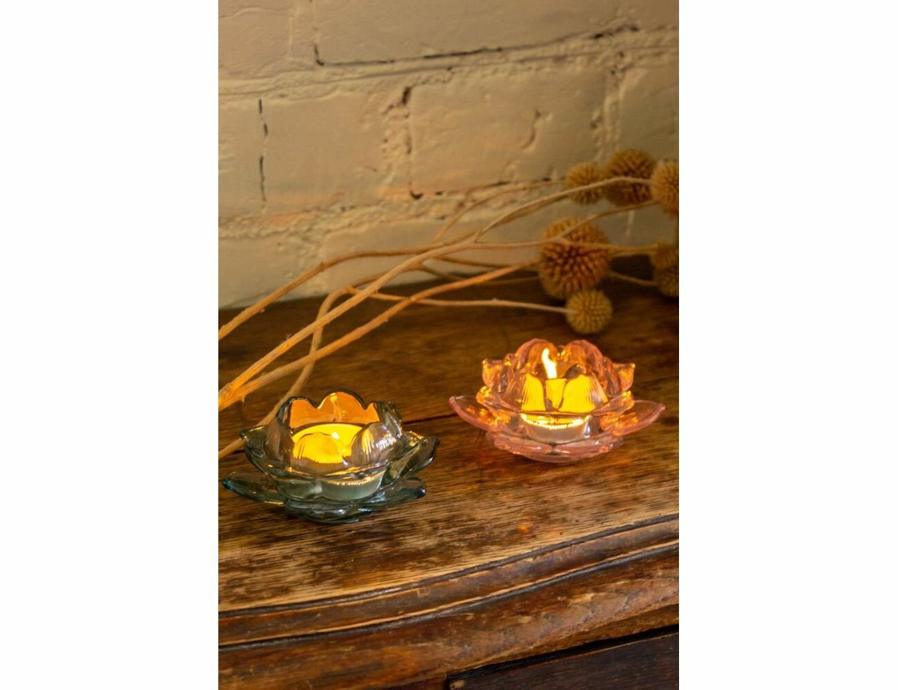 Подсвечник для чайной свечи, стекло, 10 см, EDG — фото 1