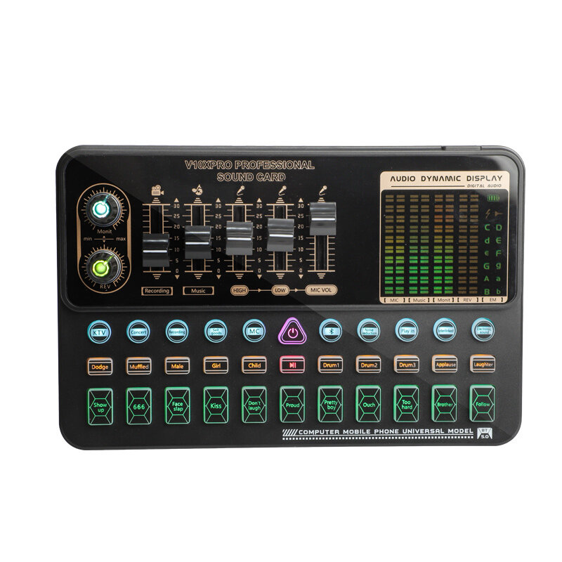 V10XPRO+BM900 Набор для стрима, конференций, игровой, студийный (микрофон, звуковая карта), Foix