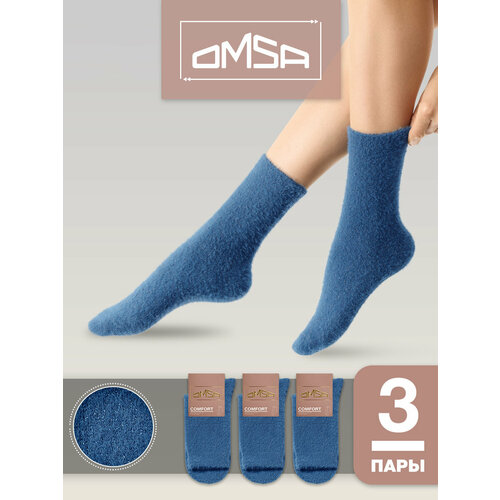фото Носки omsa omsa comfort, комплект, 3 пары, размер 39-41, jeans