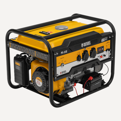 Изображение товара Генератор бензиновый Denzel PS-33E, 3,3 кВт, 230В, 15 л, электростартер (94537)