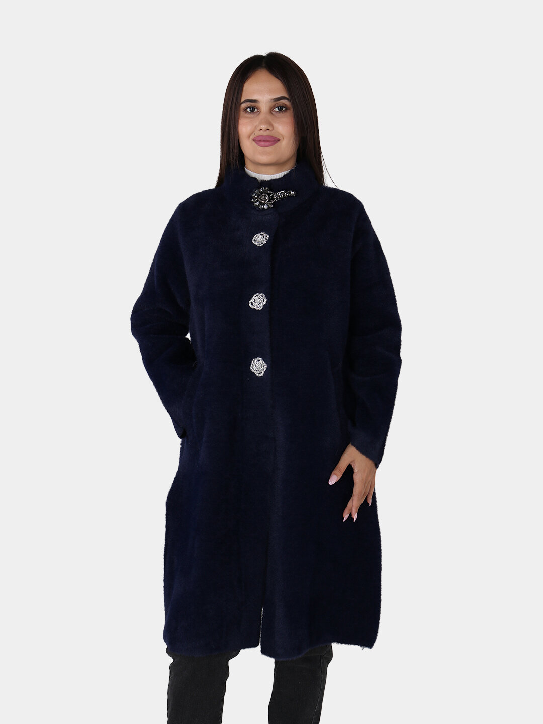 Пальто, размер One Size, темно-синий — фото 1