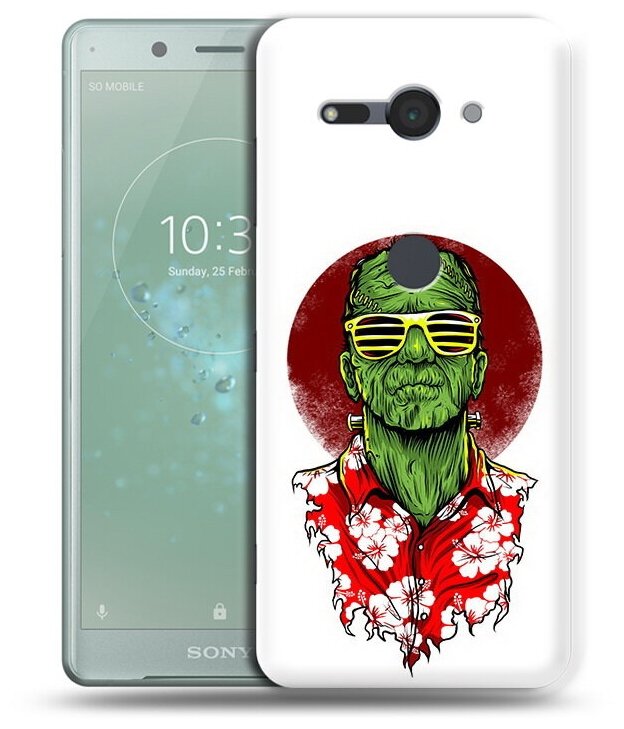 Чехол задняя-панель-накладка-бампер MyPads крутой зеленый мужчина в очках для Sony Xperia XZ2 Compact противоударный
