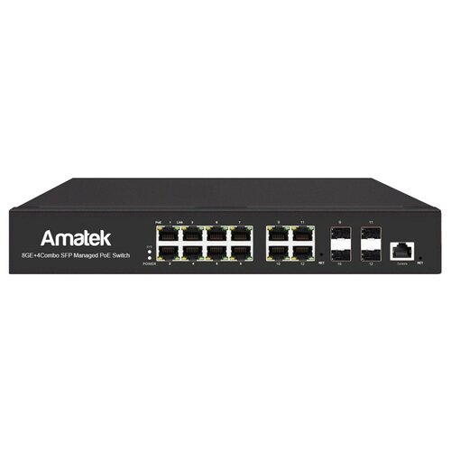 Amatek AN-SGM10P8M Управляемый L2 коммутатор на 12 GE портов 7000628 1539000₽