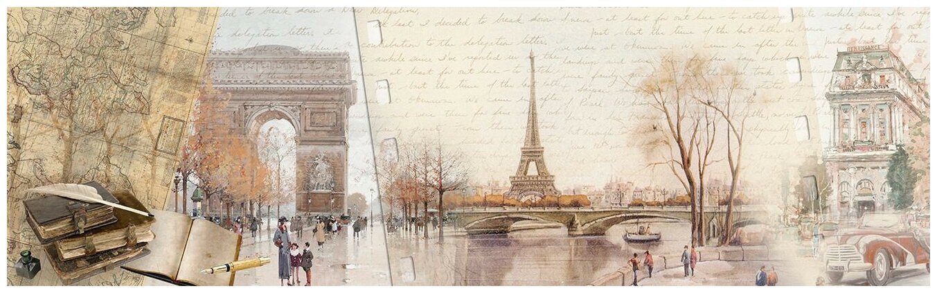 фото Фартук для кухни из АБС пластика 2000*600*1,5мм. Кухонный фартук ABS с фотопечатью "Мечта писателя"