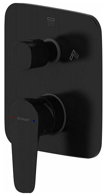 Смеситель для душа Bravat Source Black PB8173218BW-2-ENG черный (без внутренней части)