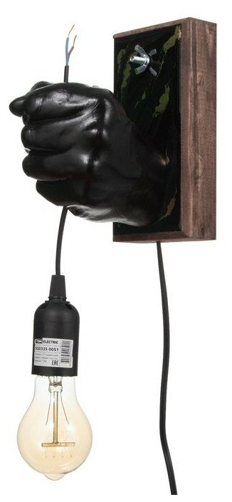 Светильник настенный лофт "Левая рука" E27 60Вт черный 18х18х10 см. - фотография № 8