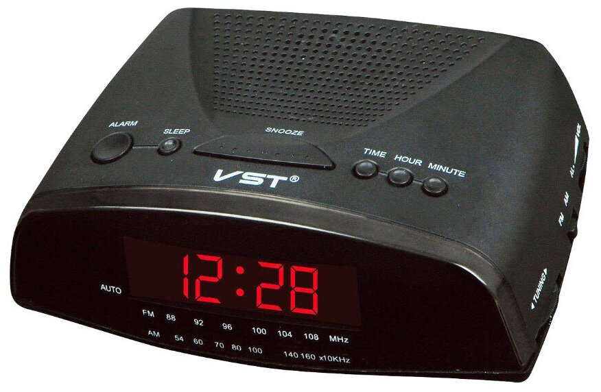 Часы настольные VST 905-1 красные с радио