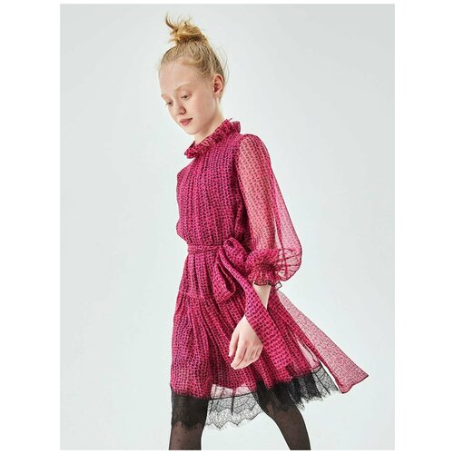 Платье Noble People, однотонное, размер 158, розовый