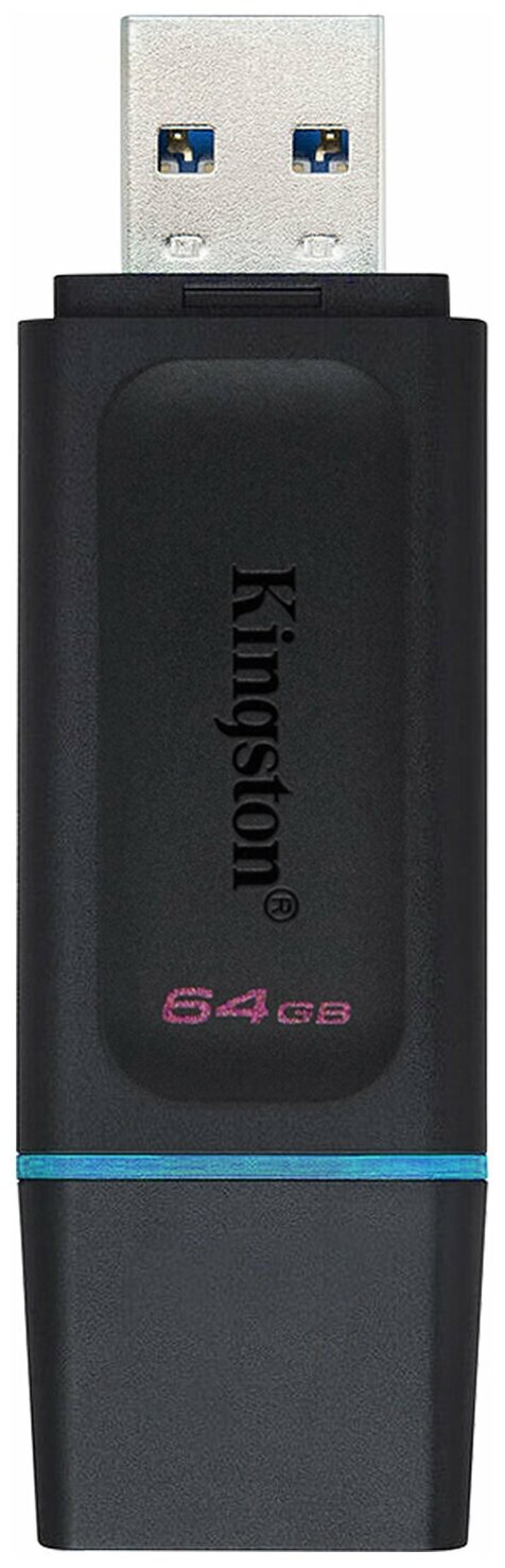 USB Flash Drive Kingston DataTraveler Exodia 64 ГБ, 1 шт, черный/голубой