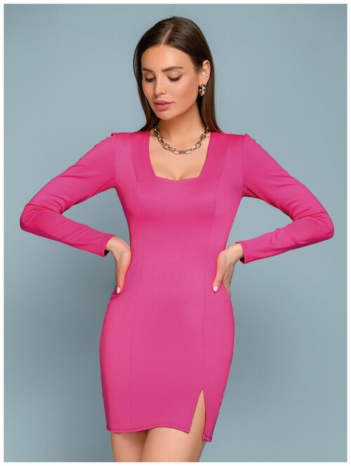 Платье-футляр 1001dress, повседневное, прилегающее, мини, размер 48, розовый