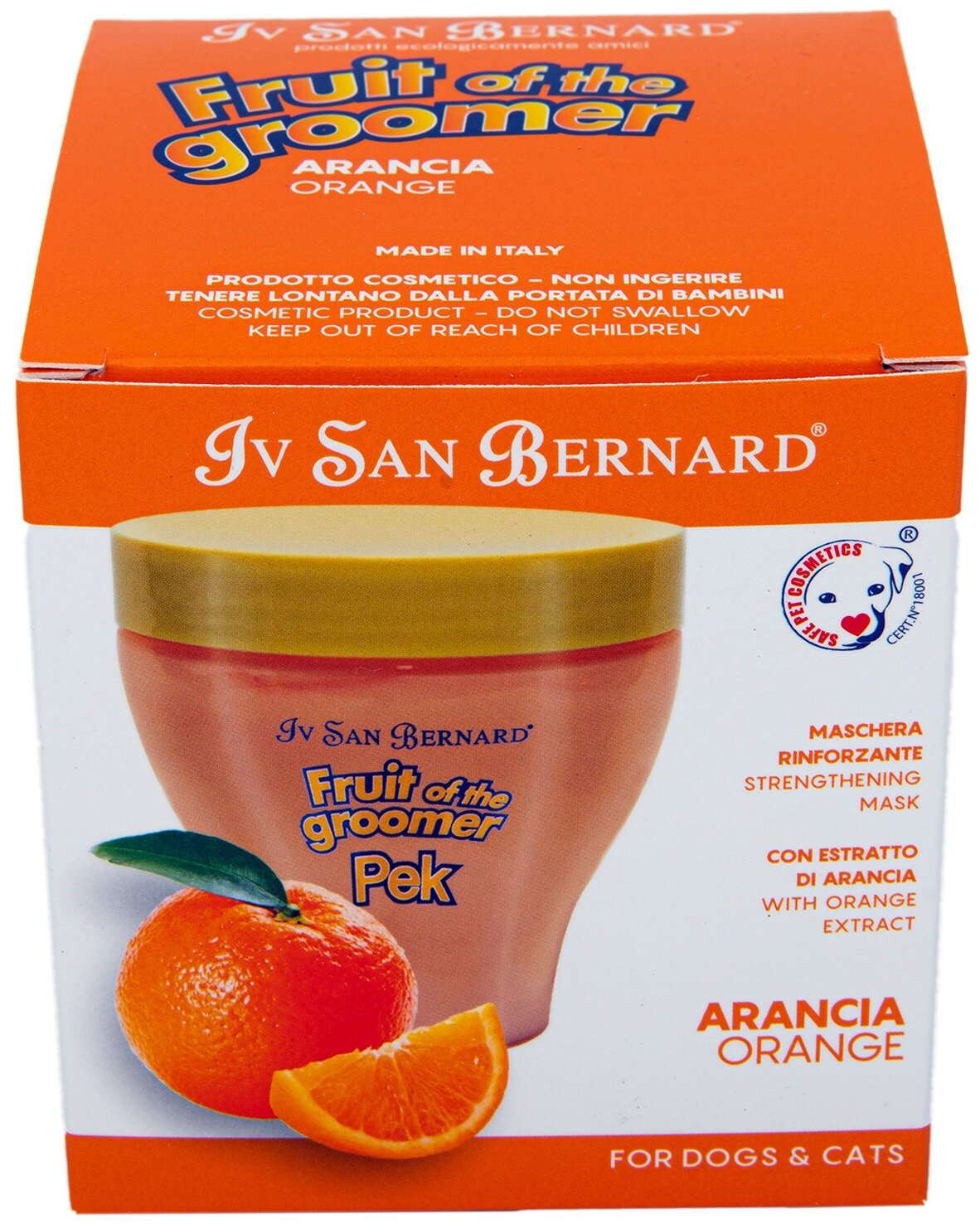 Маска Iv San Bernard Fruit of the Groomer Orange, восстанавливающая для слабой выпадающей шерсти с силиконом 250 мл - фотография № 2