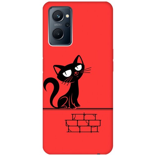 Матовый чехол Scratchy and wall для Realme 9i / Рилми 9и с 3D эффектом красный матовый чехол scratchy and wall для realme c30 рилми с30 с 3d эффектом красный