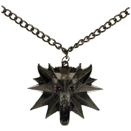 Кулон медальон Ведьмак Witcher (металл, 5,2 см, на цепочке 47 см)