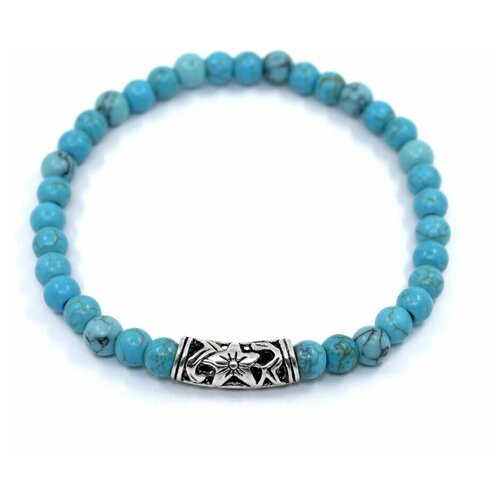 фото Handinsilver ( посеребриручку ) браслет из глянцевой светло-синей бирюзы 6мм