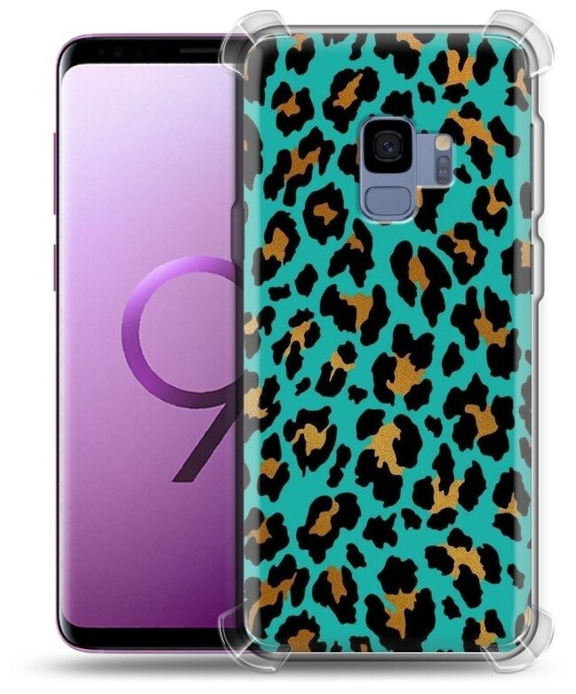 Дизайнерский силиконовый с усиленными углами чехол для Самсунг S9 / Samsung Galaxy S9 Леопард узор