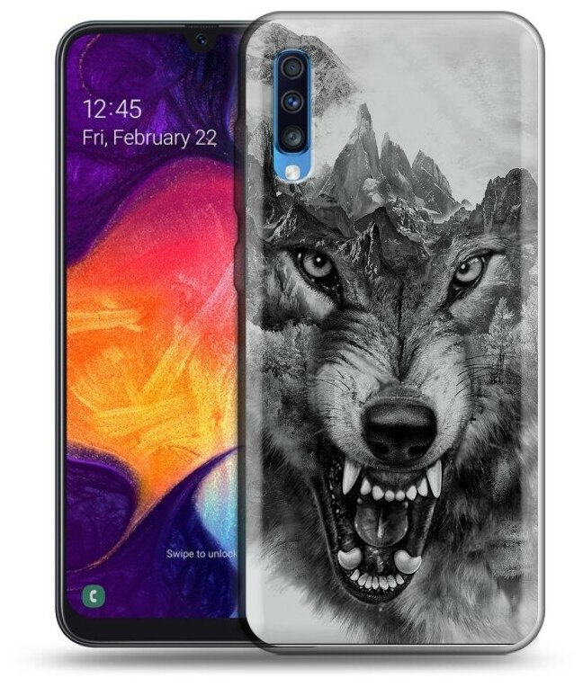 Дизайнерский силиконовый чехол для Самсунг Галакси А70 / Samsung Galaxy A70 Волк