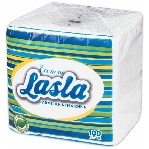 Салфетки бумажные 100 шт, 23х24 см, LASLA эконом, 50651, 4 штуки
