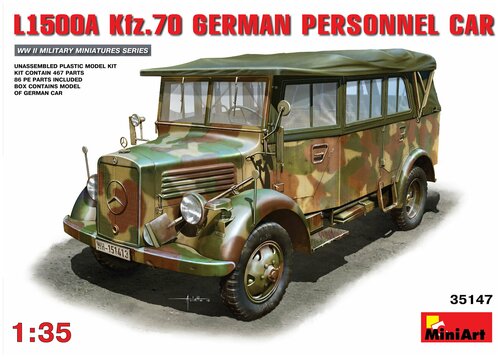 MiniArt Сборная модель L1500A (Kfz.70) немецкий армейский автомобиль, 1/35