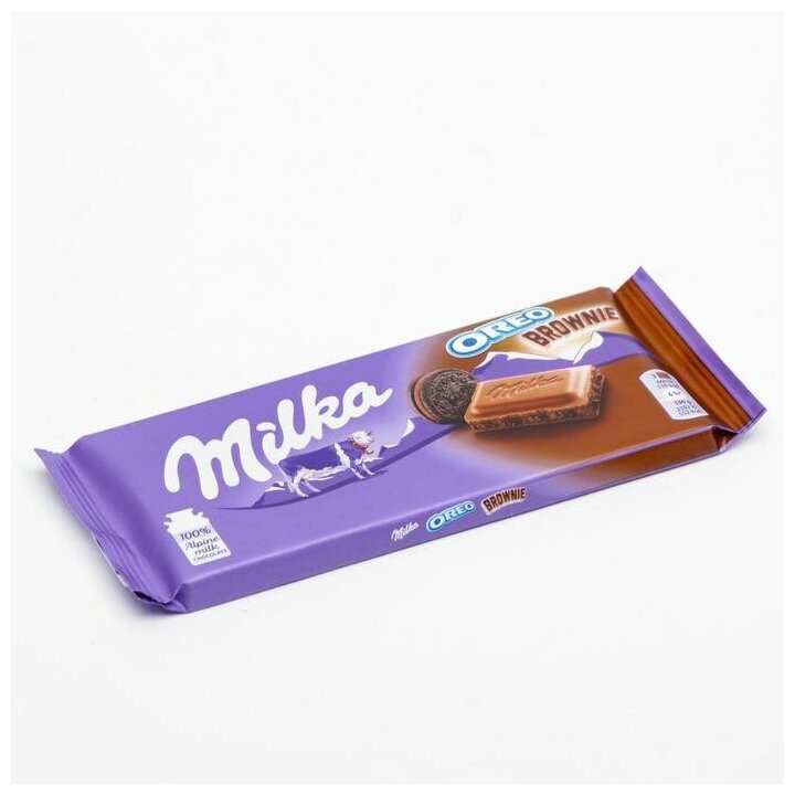 Шоколад молочный Milka Oreo Brownie, 100 г 4624778