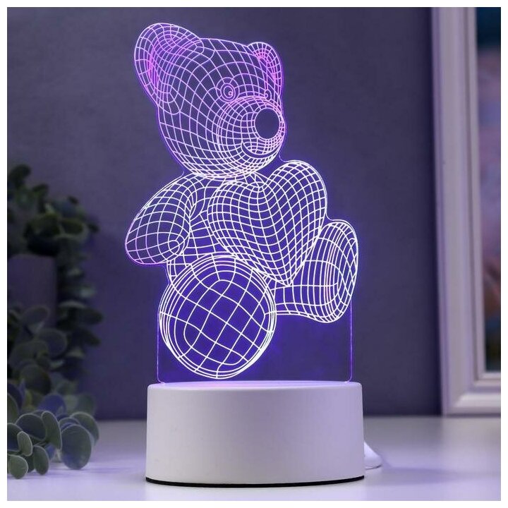 Светильник "Мишутка" LED RGB от сети 9,5х10,5х20 см - фотография № 1