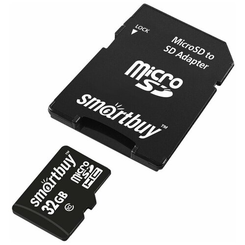Карта памяти SMARTBUY MicroSDHC 32GB Class10 UHS-I + адаптер карта памяти smartbuy microsdhc 32gb class10 uhs i