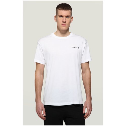 футболка для мужчин, BIKKEMBERGS, модель: C411408M3876A00, цвет: белый, размер: S
