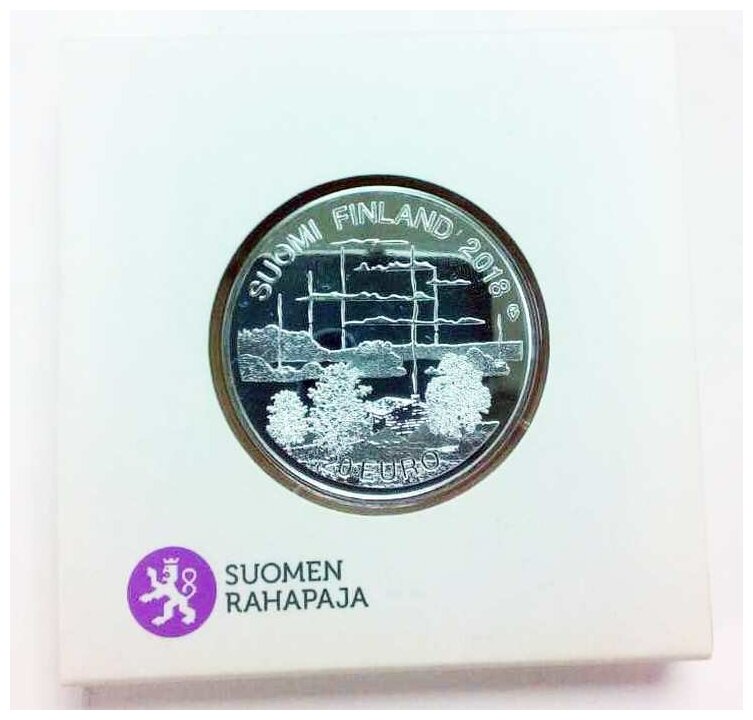 (2018) Монета Финляндия 2018 год 20 евро "Финская сауна" В коробке Серебро Ag 925 PROOF