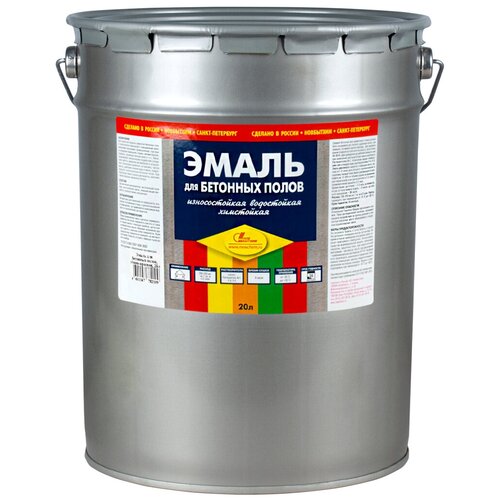 Эмаль для бетонных полов износостойкая Новбытхим, 20 л, темно-красная