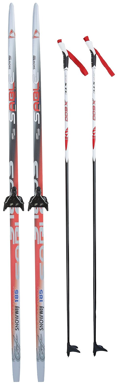 Комплект лыжный бренд ЦСТ "Step", длина лыж 185 см, длина палок 145 см, крепление NN75мм, цвет микс