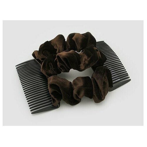 Заколки-гребни для волос Изи Хоум (Изи Коум) коричневый бархат Magie Accessoires