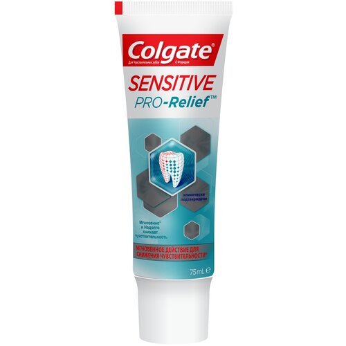 Зубная паста Colgate Sensitive Pro-relief отбеливающая, 75 мл, 129 г зубная паста colgate sensitive pro relief мгновенное действие для снижения чувствительности зубная паста для чувствительных зубов 75 мл