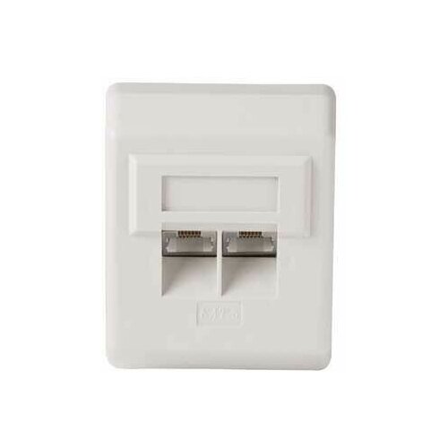 Розетка Hama Hama H-41585 LAN 2x 8p8c RJ45 f CAT5e накладная белый H-41585 72000₽