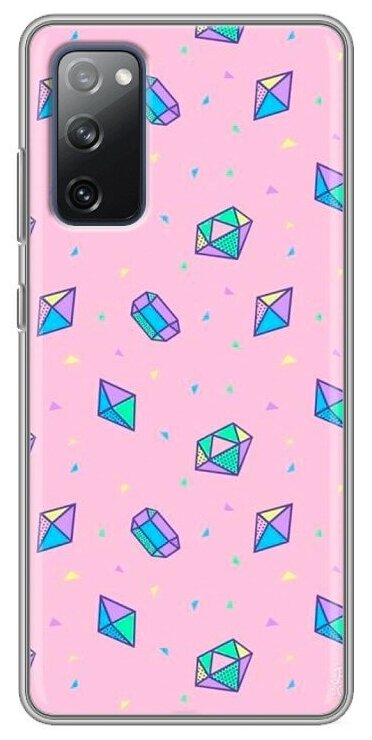 Дизайнерский силиконовый чехол для Самсунг S20 FE / Samsung Galaxy S20 FE Розовые алмазы