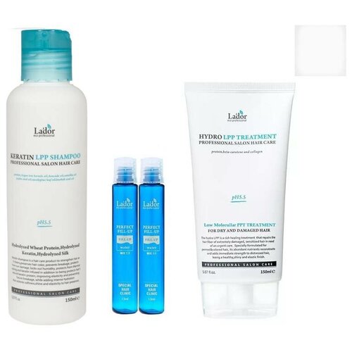 Купить Бессульфатный шампунь Lador Keratin Lpp 150мл. + Маска для волос Eco Hydro LPP Treatment 150мл+Филлер для восстановления волос 2 шт. х 13ml., La'dor