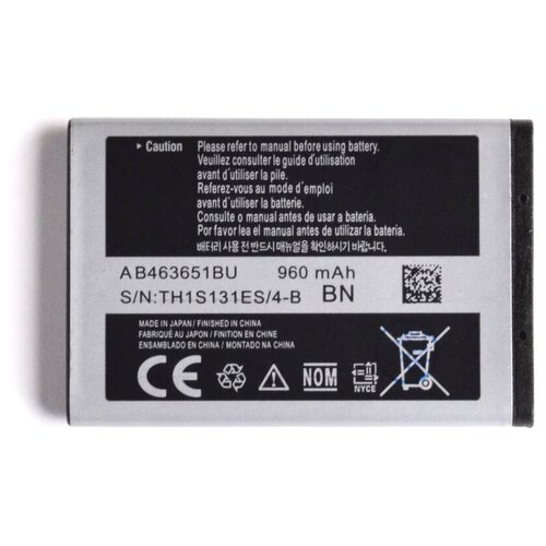 Аккумулятор AB463651BU для Samsung L700/B3410/B5310/C3200/C3222/C3312/C3322/C3500/C3510 (960 mAh) samsung orginal ab463651bu battery for samsung s5620i s5630c s5560c w559 j808 f339 s5296 c3322 l708e c3370 c3200 c3518 batteries