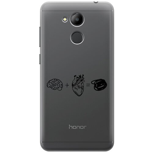 Силиконовый чехол на Honor 6C Pro, Хонор 6С Про с 3D принтом Brain Plus Heart прозрачный силиконовый чехол на honor 30 хонор 30 с 3d принтом brain plus heart прозрачный