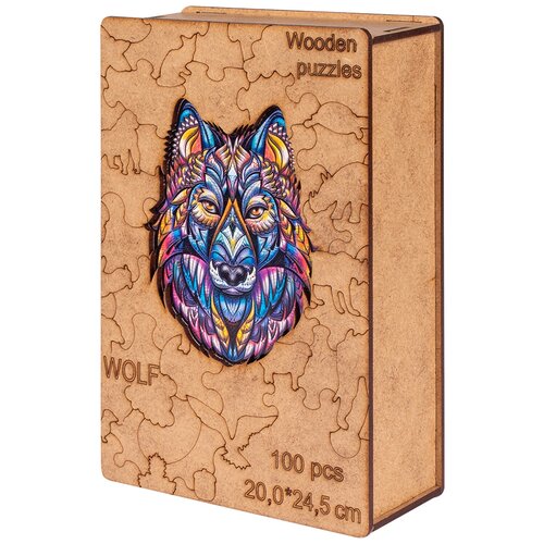 деревянный пазл незваные гости 100 деталей размер пазла 270х180 Пазл Master Wood Волк, WPW, 100 дет.