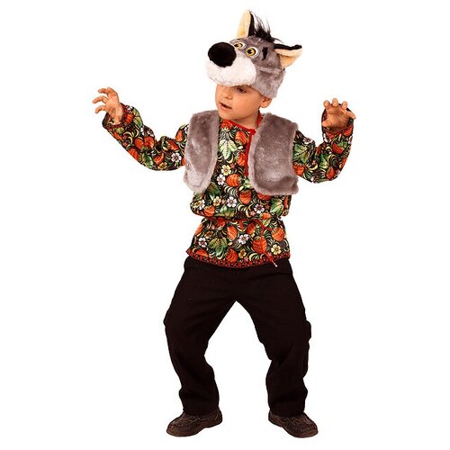Батик Карнавальный костюм Волчонок Ерёмка, рост 104 см 5000-104-52 карнавальный костюм лошадка жилет размер 3 4 года полиэстр