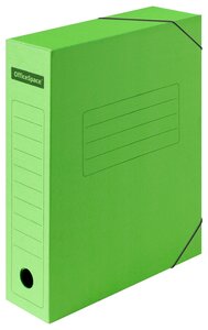Папка архивная на резинках OfficeSpace, микрогофрокартон, 75мм, зеленый, до 700л.