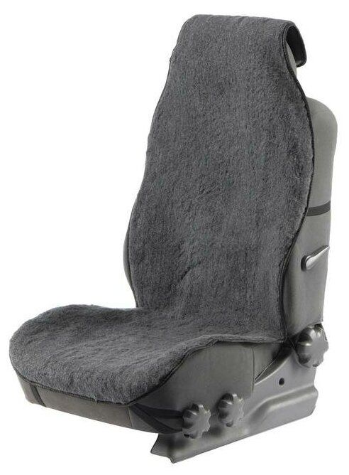 Накидка на переднее сиденье, искусственный мех, размер 55 х 145 см, серый