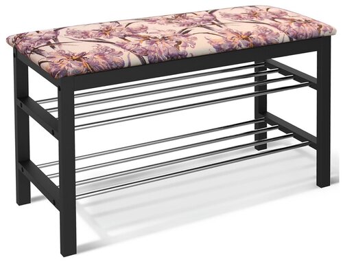 Банкетка Sheffilton SR-0628-TP, ШxГxВ: 76x31x49 см, черный / амариллис ...