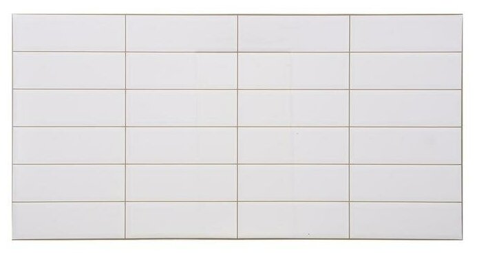 фото Панель ПВХ Плитка Белая бежевый шов 955*480