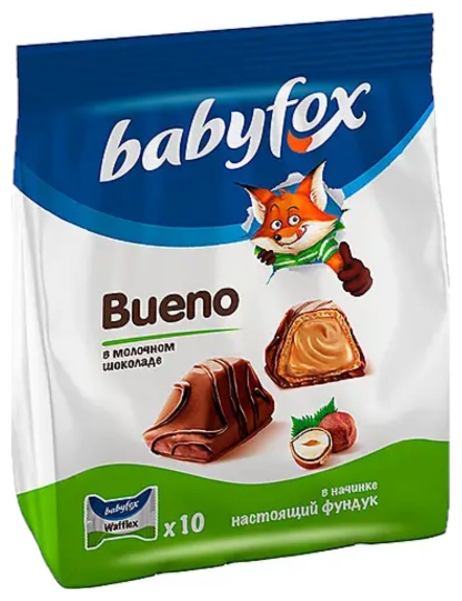 Конфеты "BabyFox", Bueno, 2*100 г KDV - фотография № 2